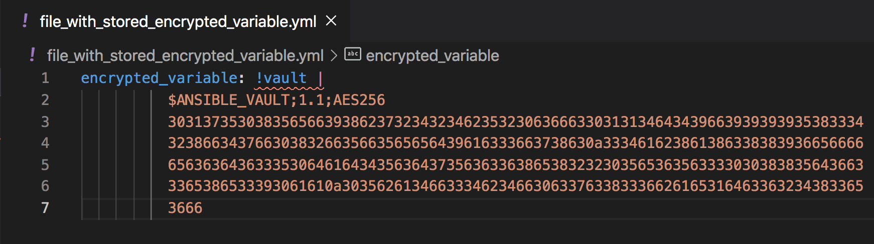 ansible vault store variable in a file