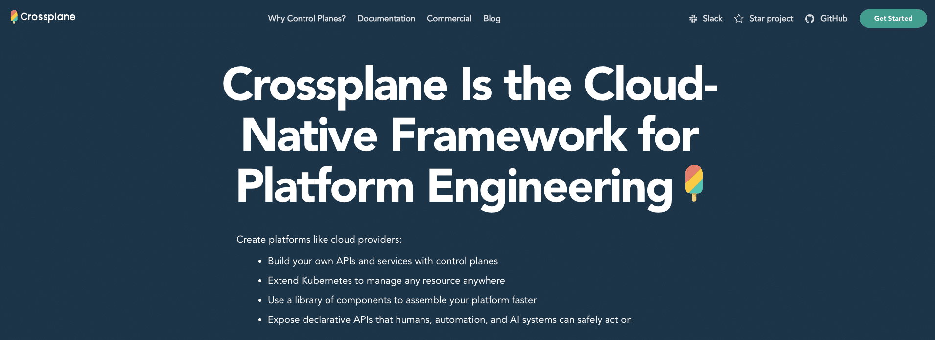 Crossplane homepage screenshot