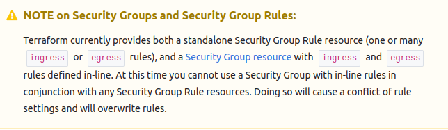 adding rules to security groups - terraform