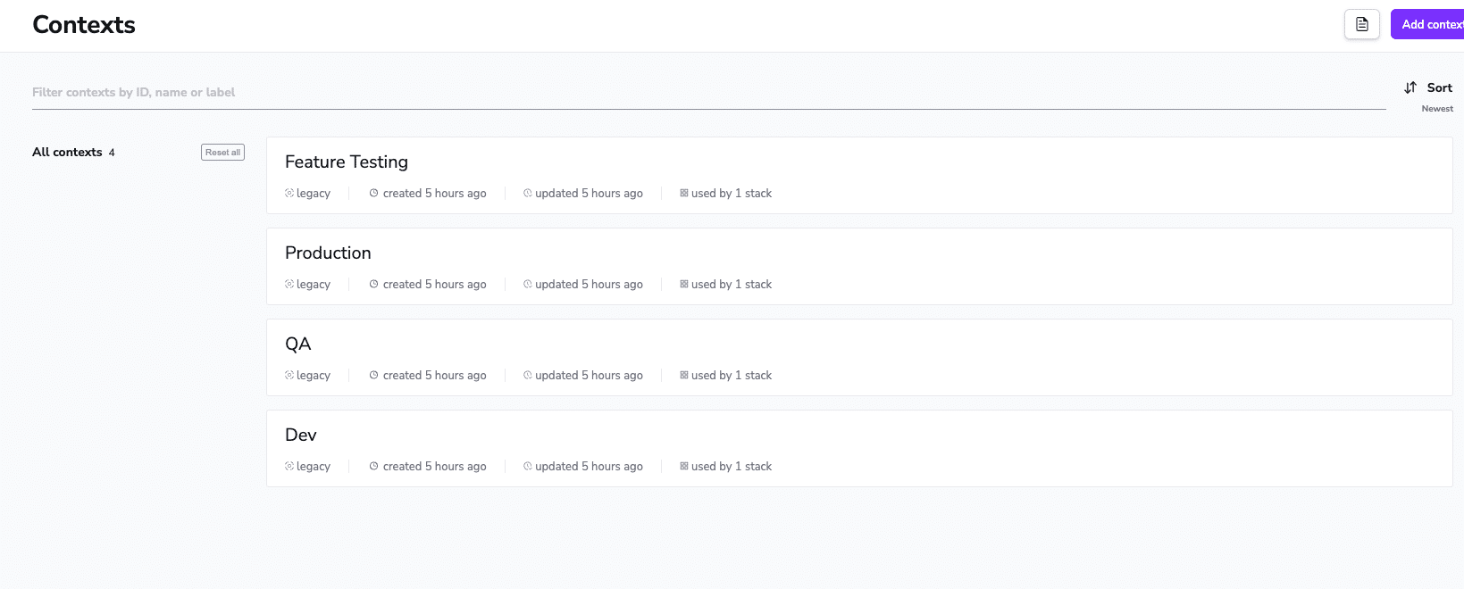 manage multiple terraform env Contexts