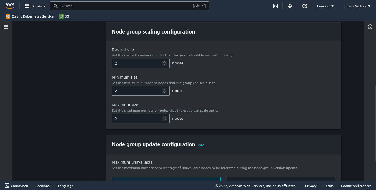 choose the number of Nodes to provision
