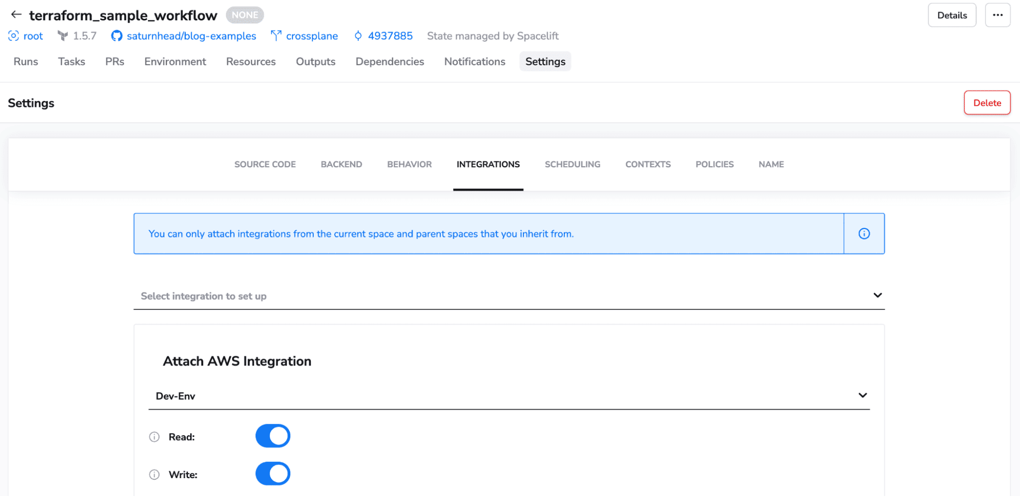 terraform crossplane attach integration
