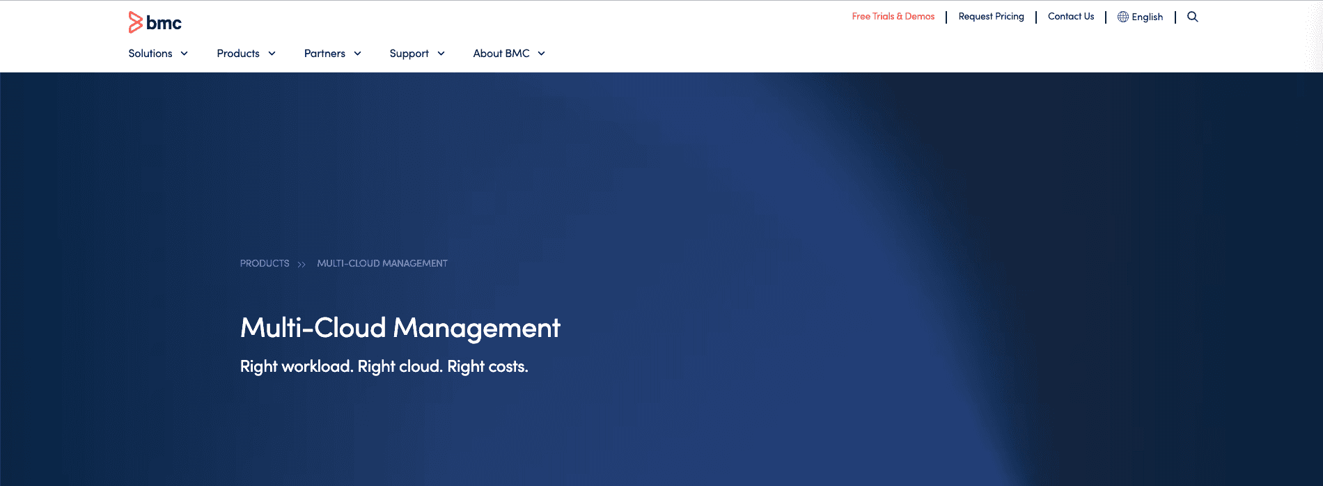 bcm multi cloud management page screenshot