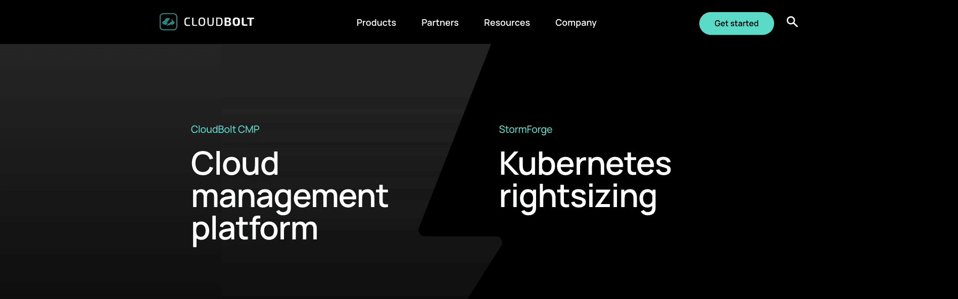 screenshot from the cloudbolt homepage