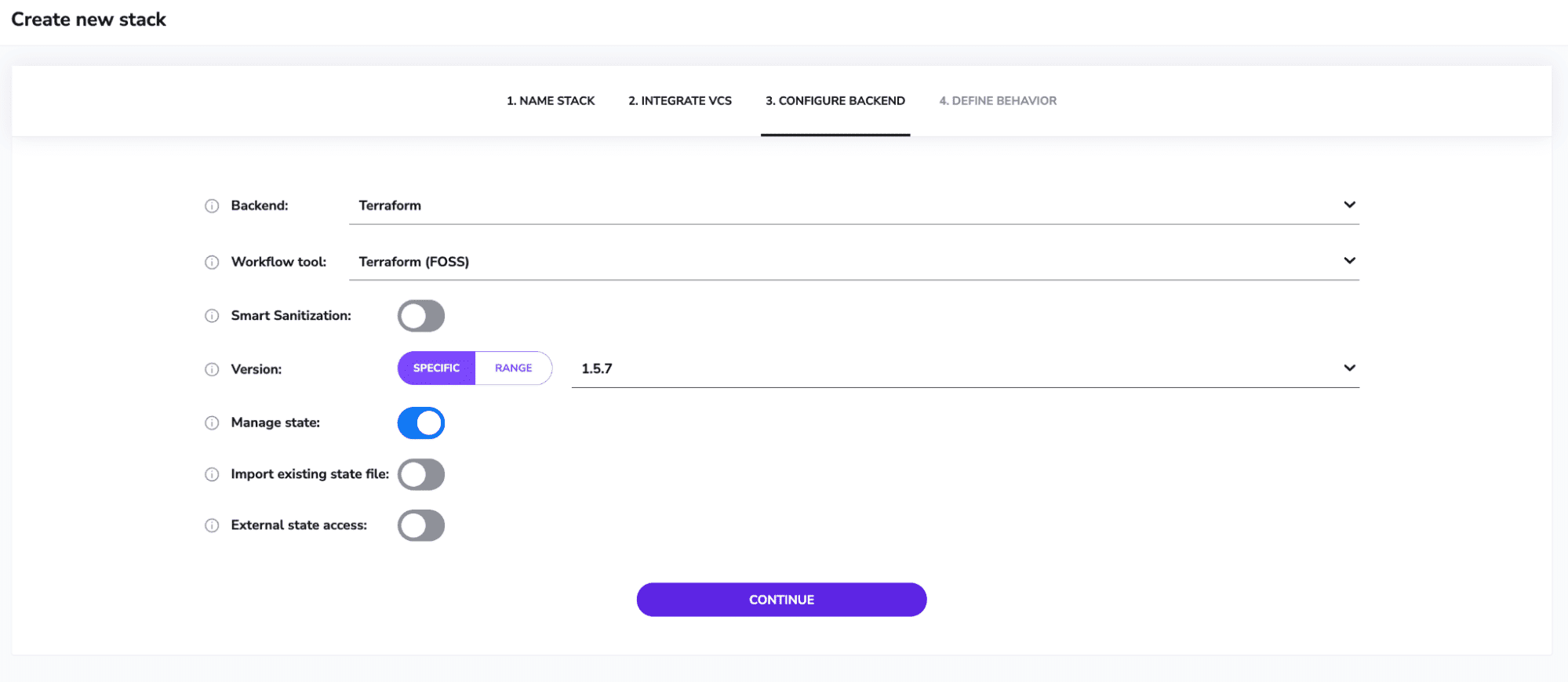 spacelift account - configure backend
