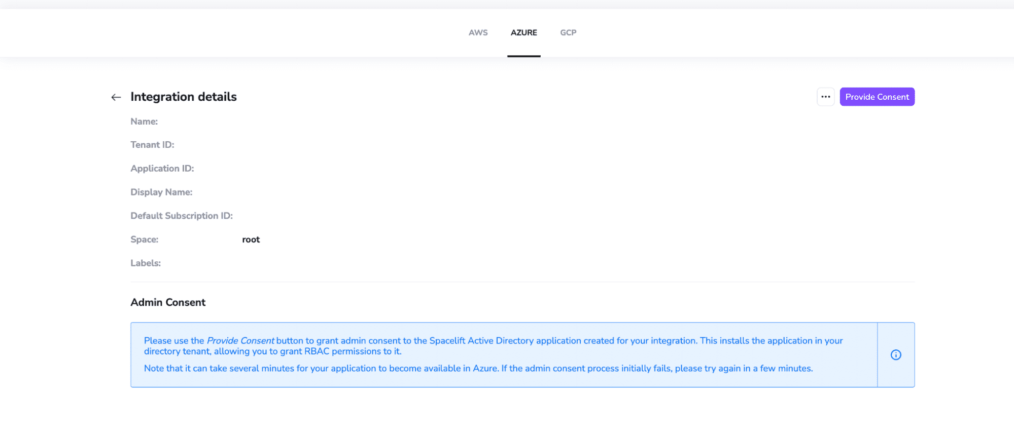 spacelift account - create integration