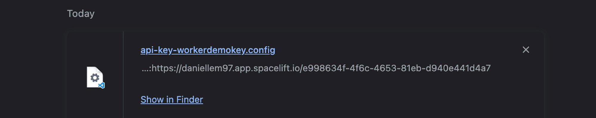 save the generated file in a safe place