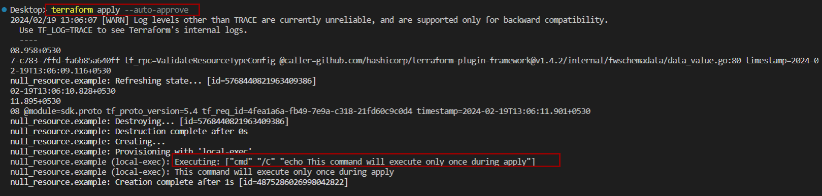 terraform null resource local exec