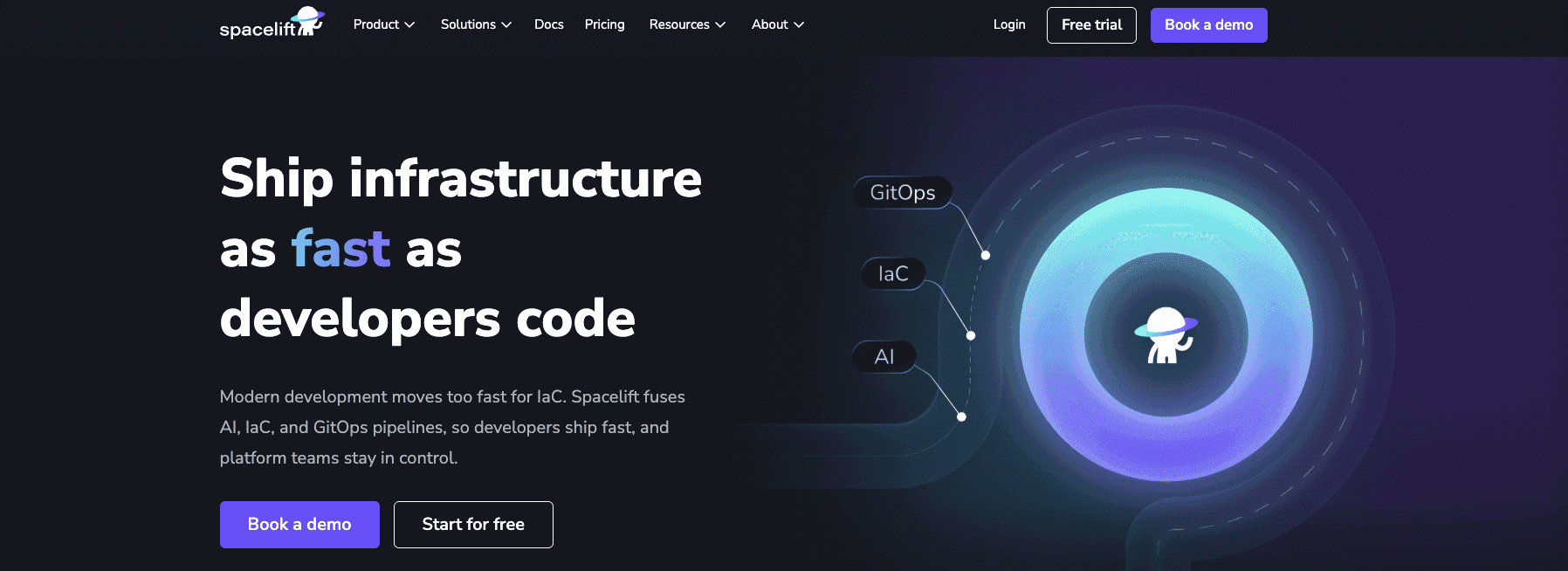 Terraform Cloud alternative Spacelift homepage screenshot