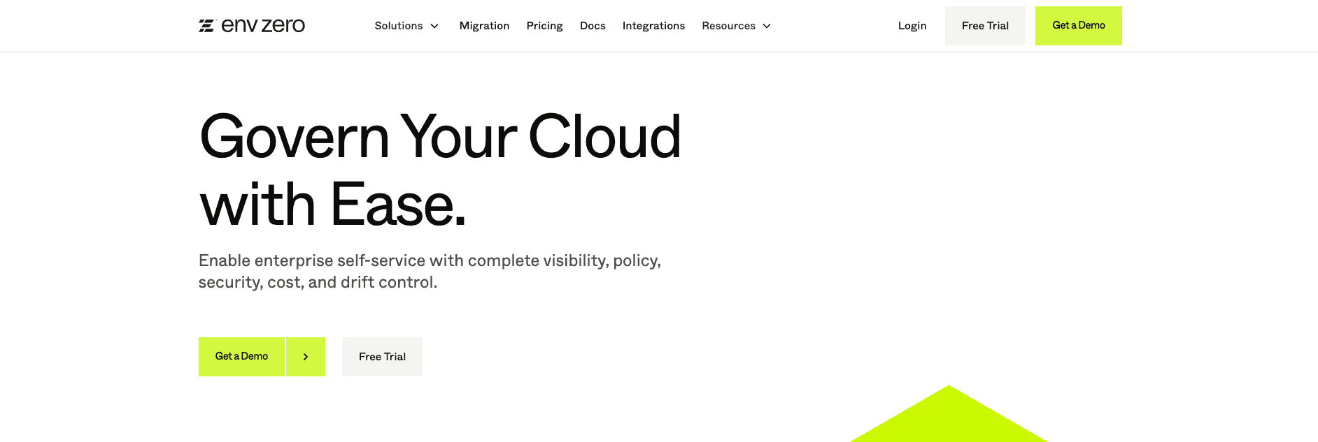Terraform cloud alternative env0 homepage screenshot
