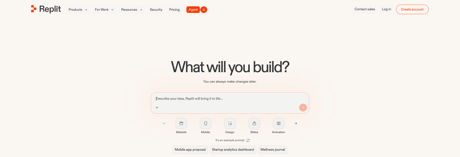 screenshot showing replit homepage