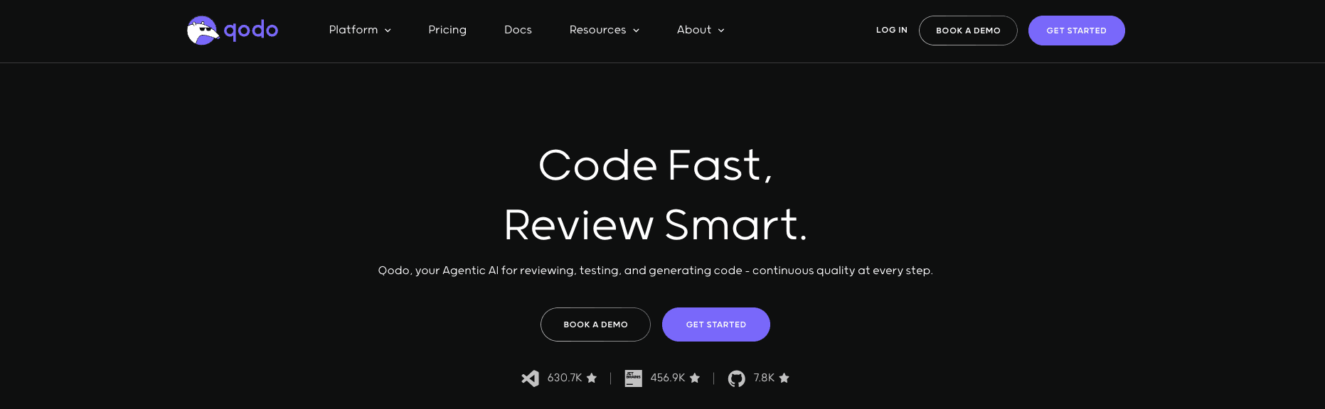 screenshot showing ai tool Qodo homepage