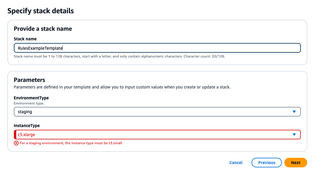 cloudformation template parameters