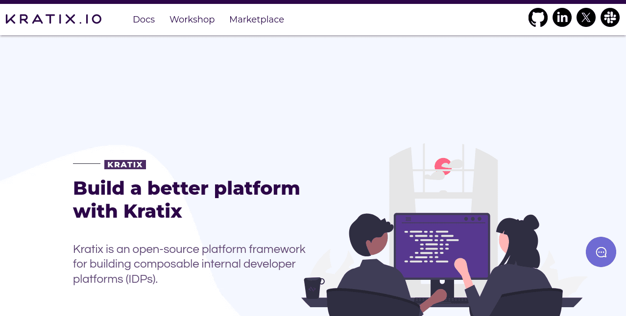screenshot showing kratix homepage