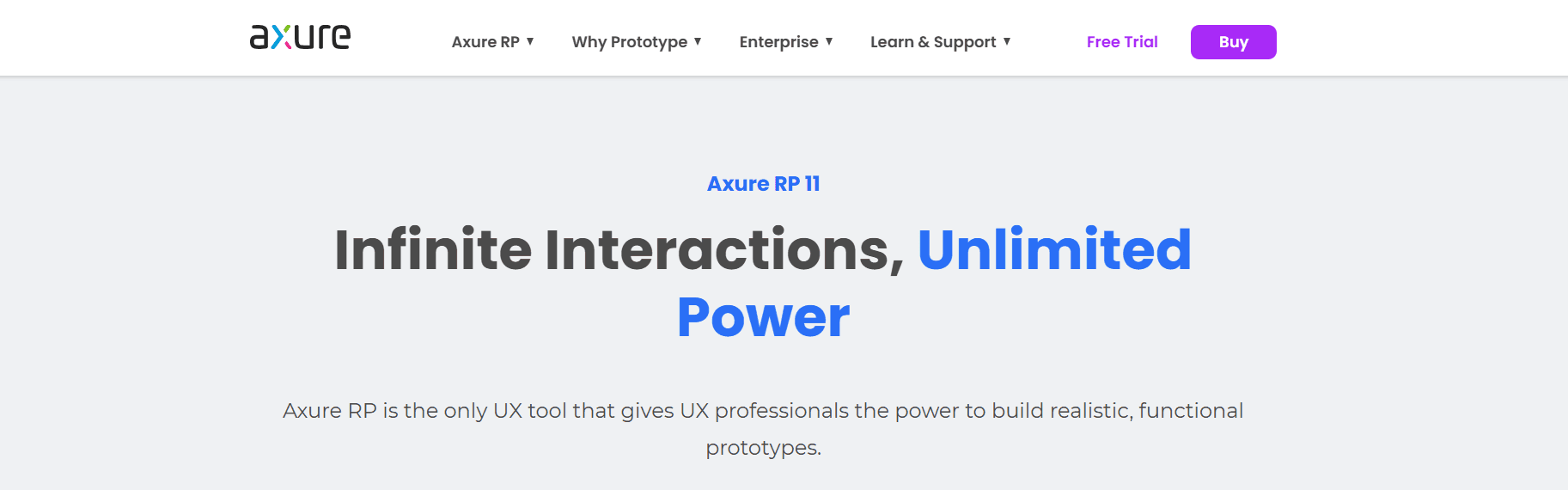 screenshot showing axure homepage