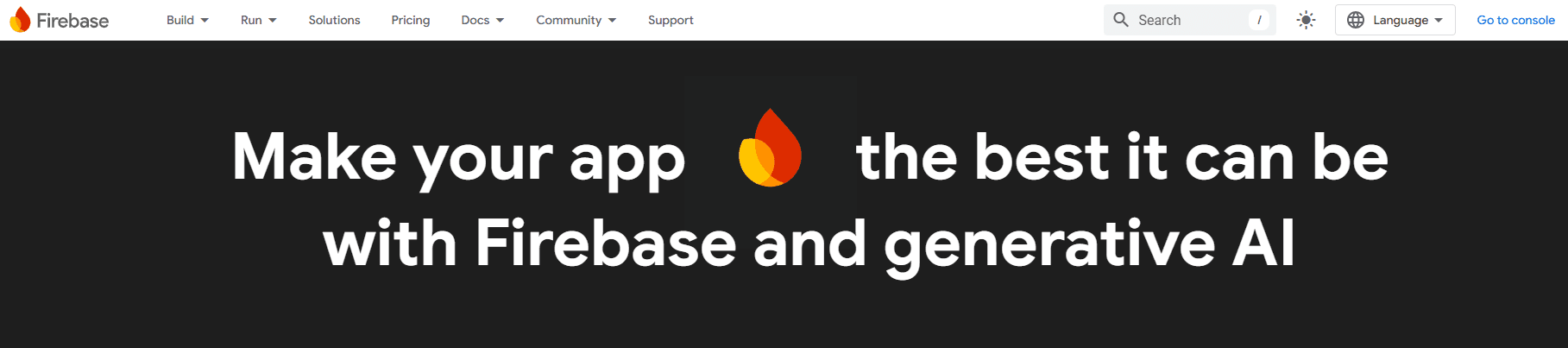 screenshot showing firebase homepage