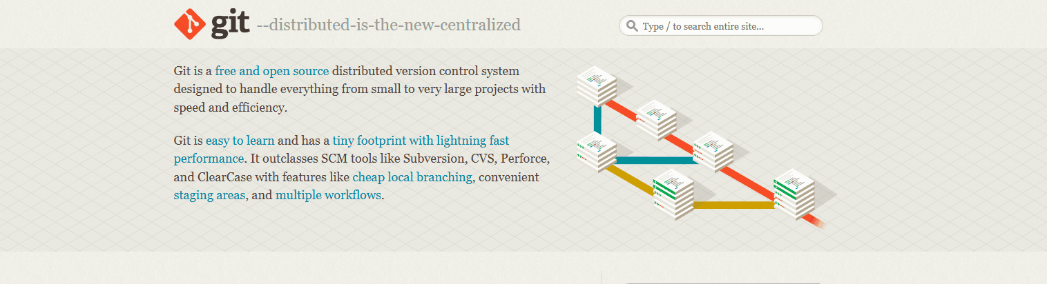 screenshot showing git homepage