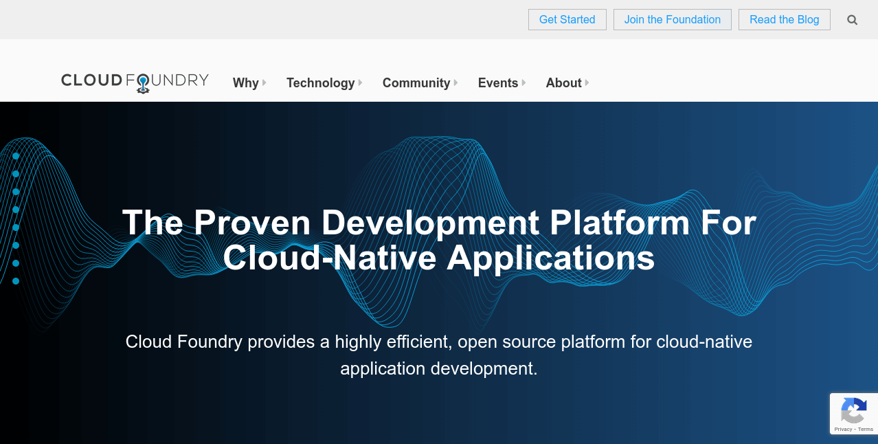 Kubernetes alternative Cloudfoundry website screenshot example