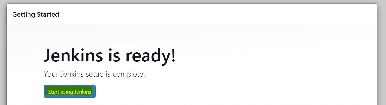 start using jenkins