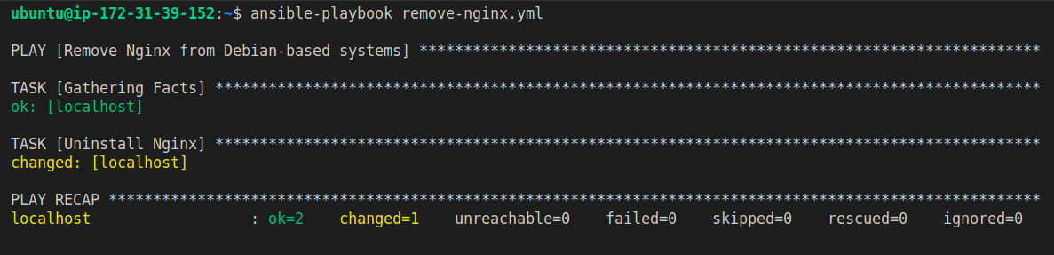 remove a package ansible apt