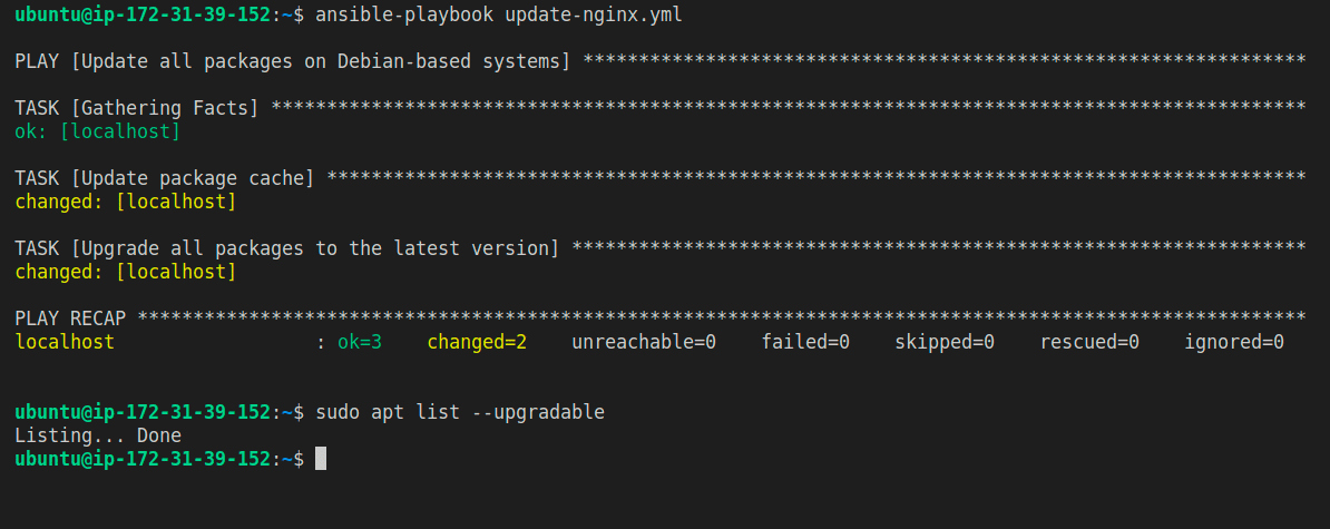 update all packages ansible apt