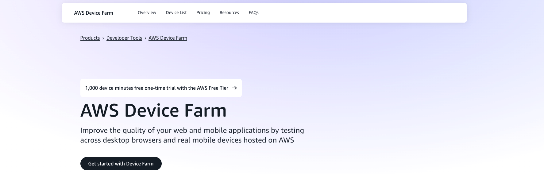 aws devops tools device farm
