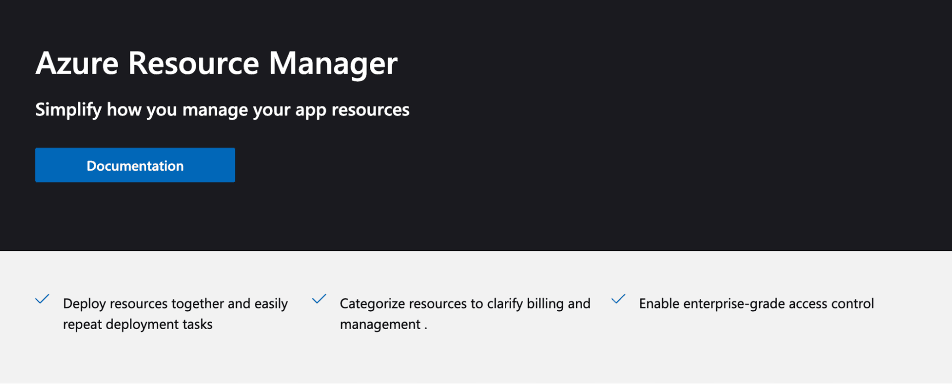screenshot showing azure resource manager page