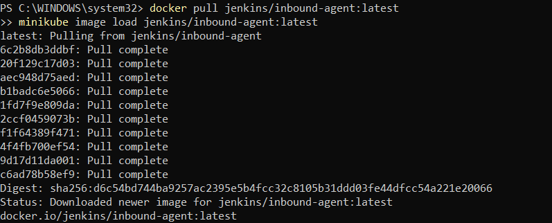 one pod template named jenkins-agent