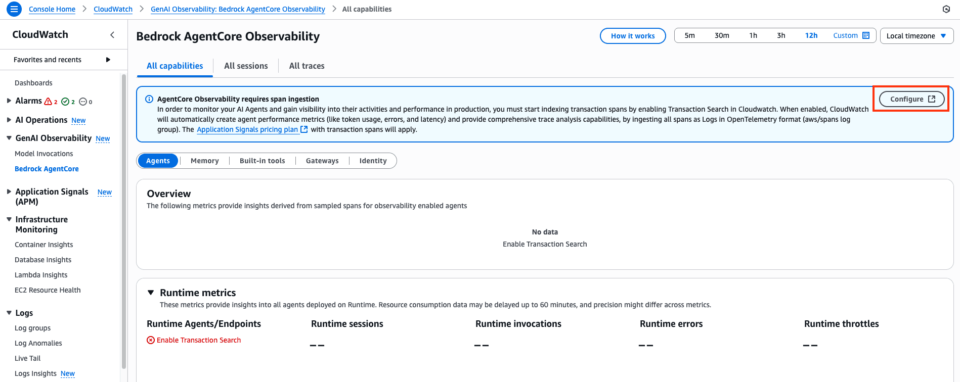 CloudWatch console