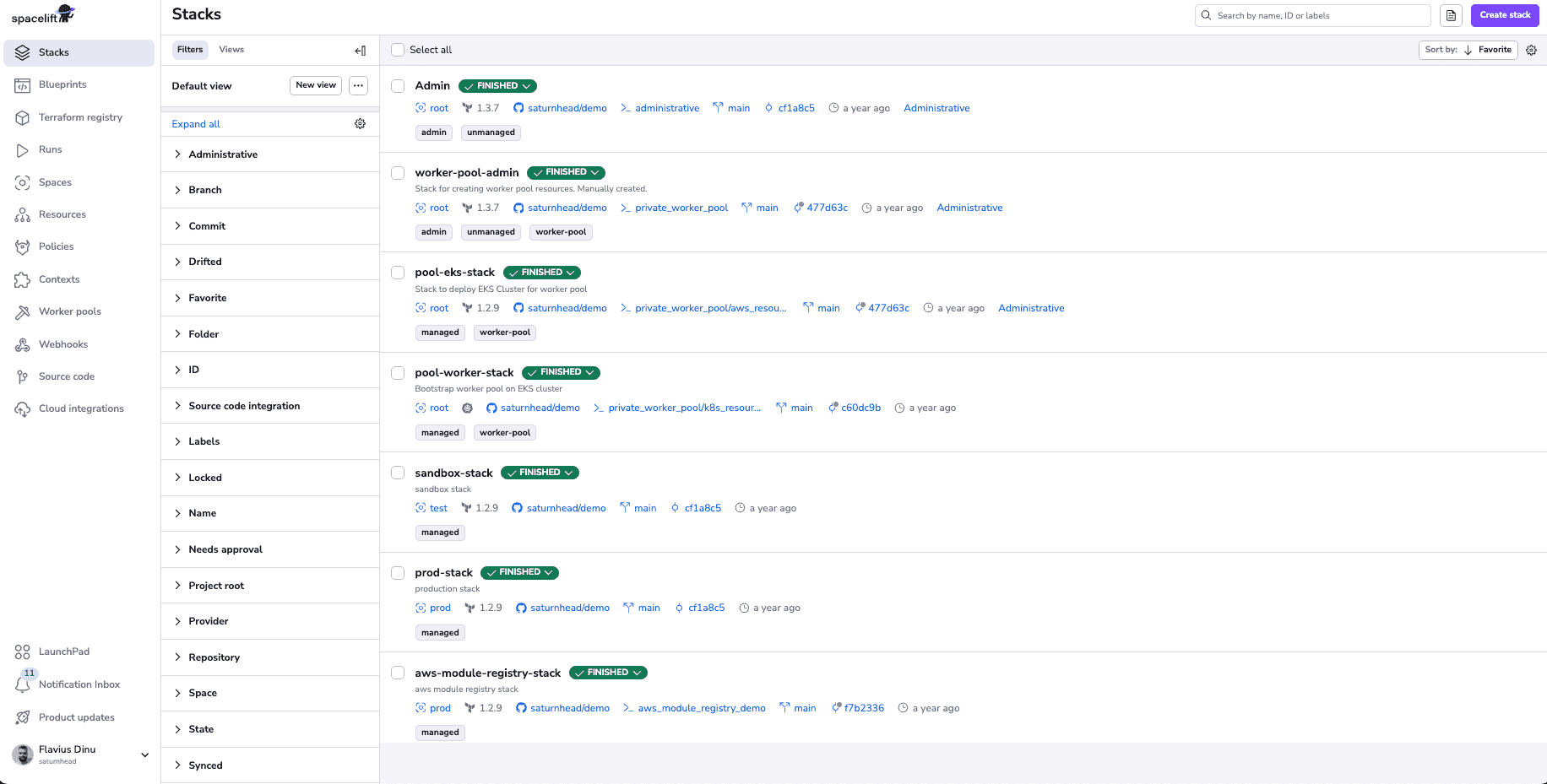 spacelift stacks example