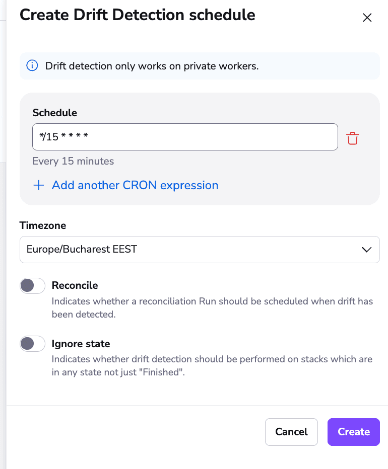 spacelift drift detection schedule