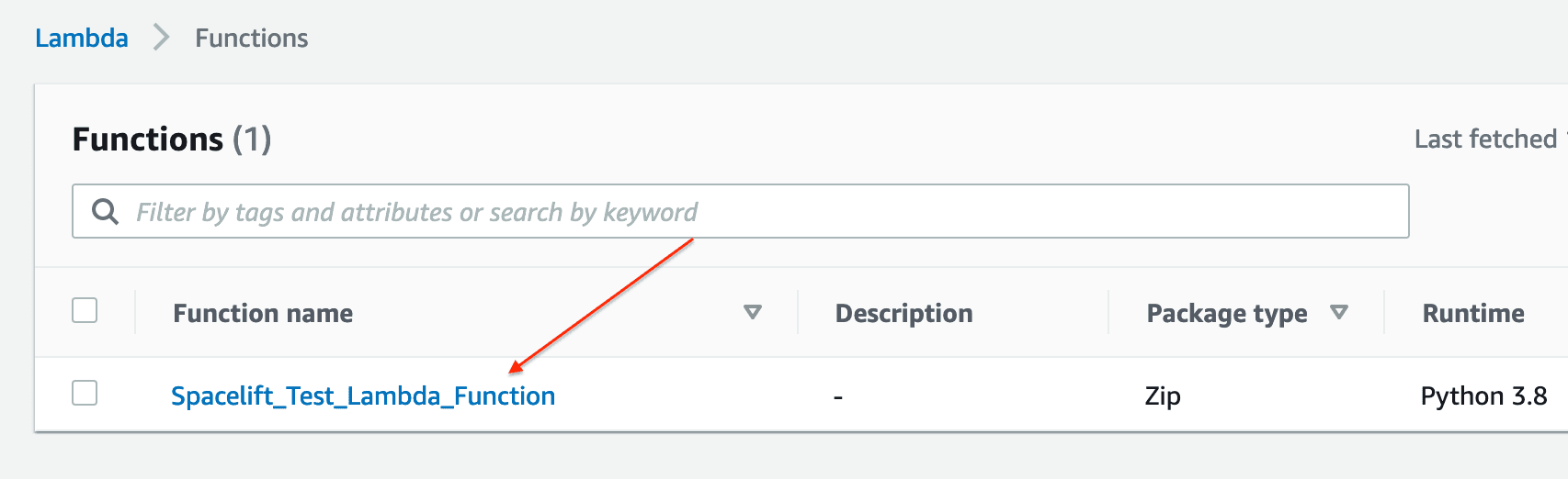 AWS Console Lambda