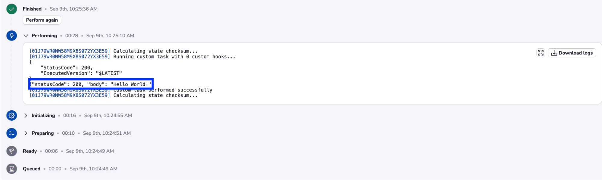 terraform lambda example task