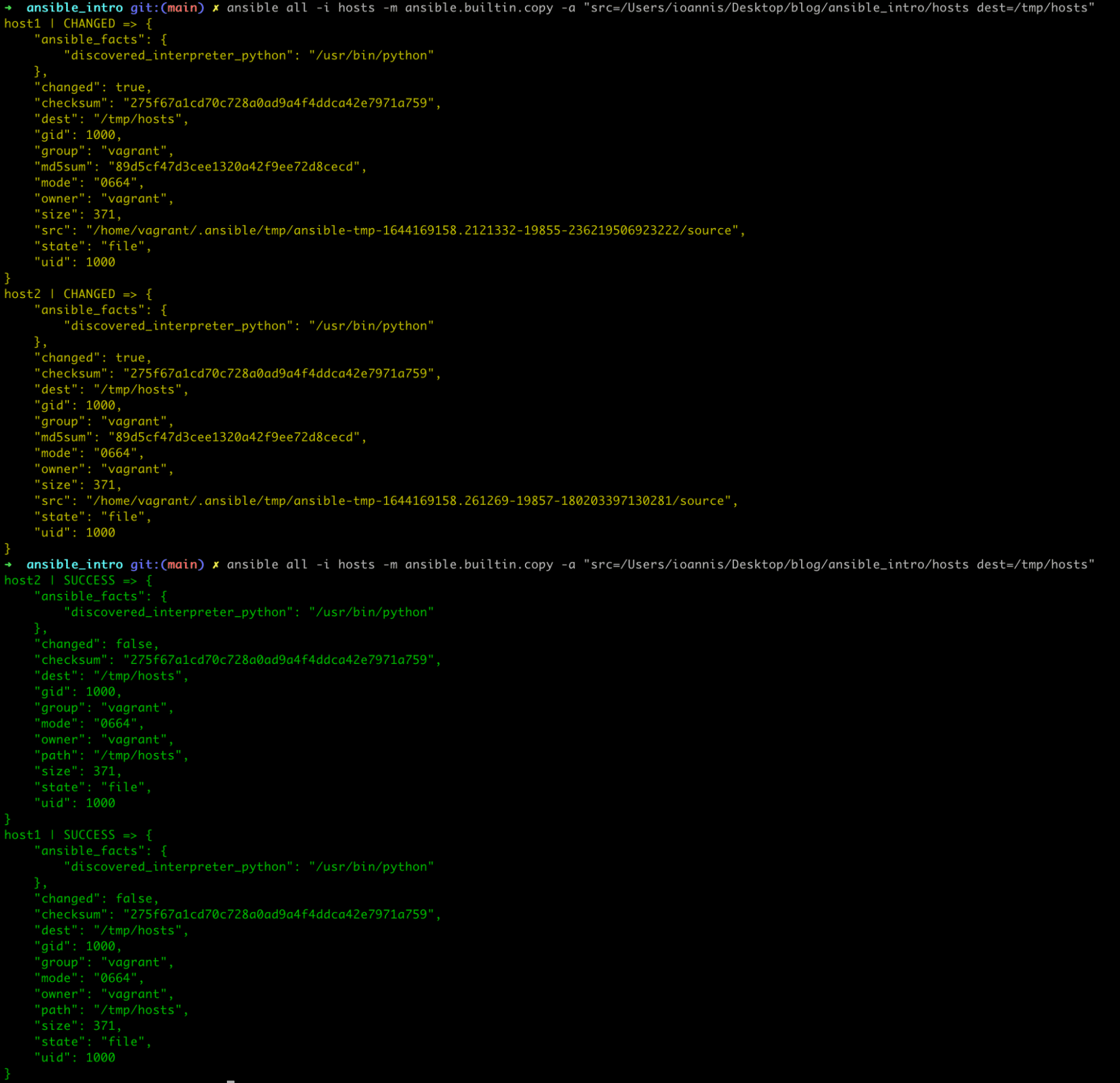 Ansible idempotent module