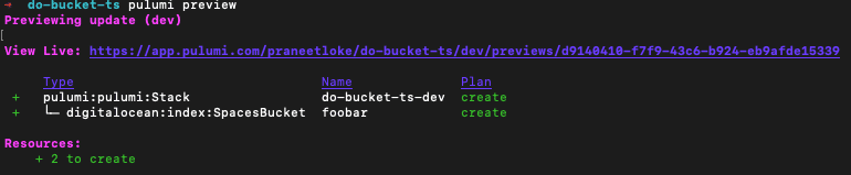 pulumi preview