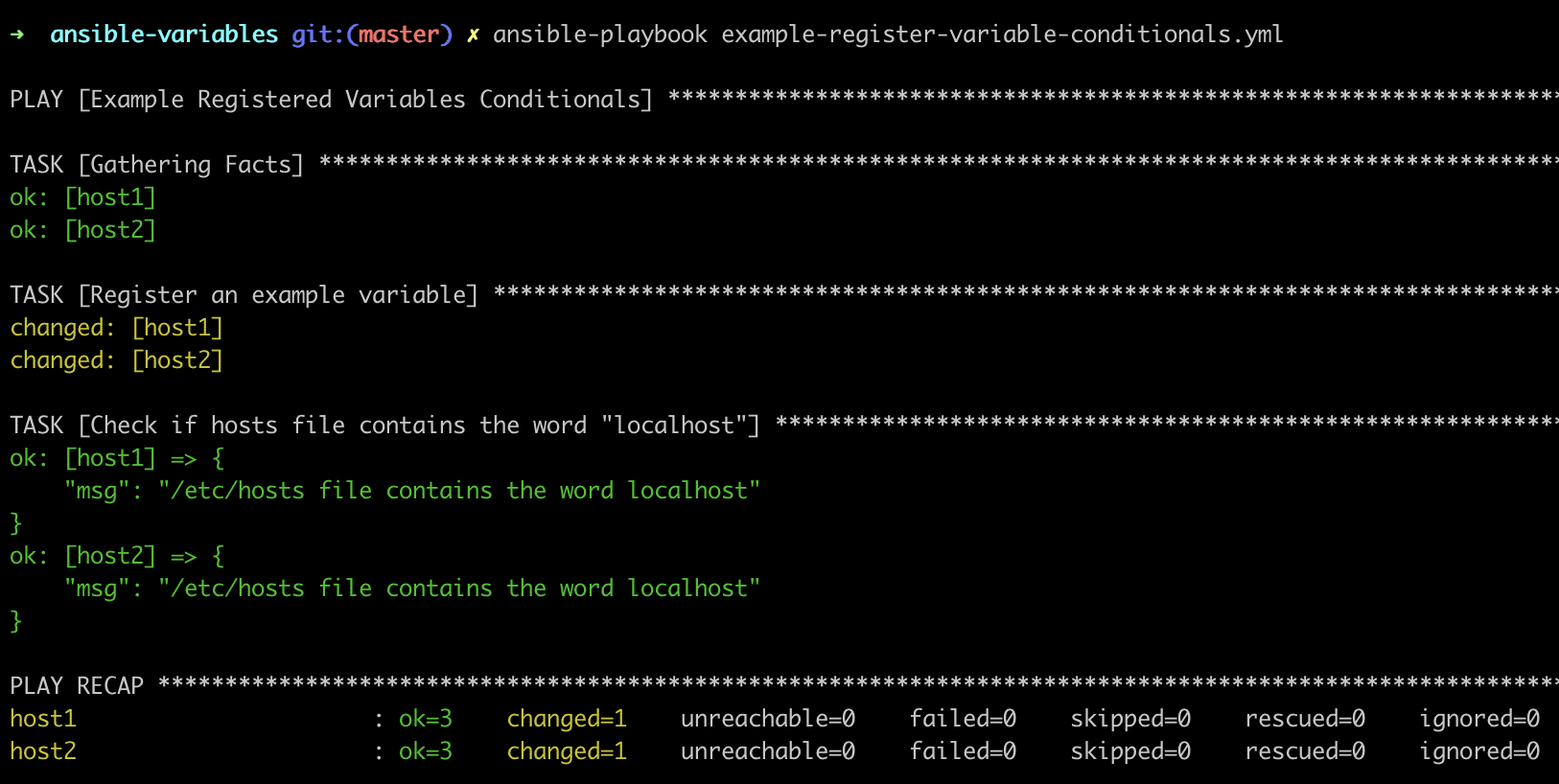 Registered Variables localhost