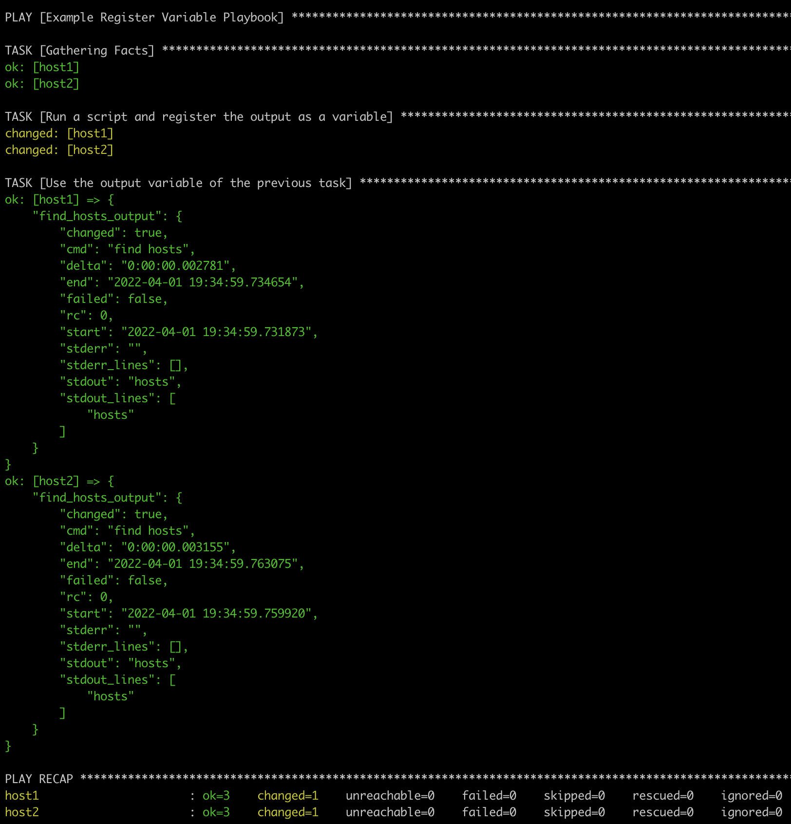 Registering Variables