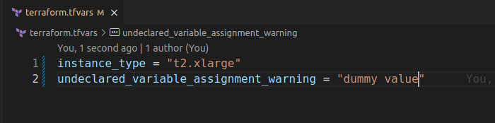 Assigning value to an undeclared variable.