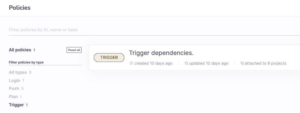 Trigger dependencies