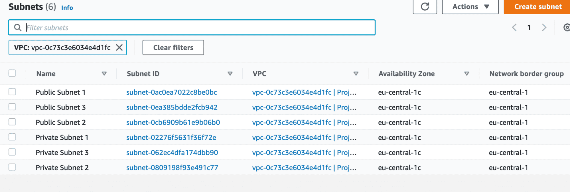 Create Subnets - AWS VPC