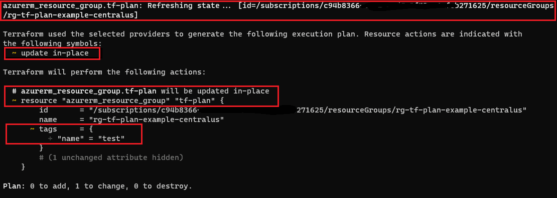 terraform plan delta output