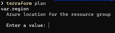 terraform variable prompt
