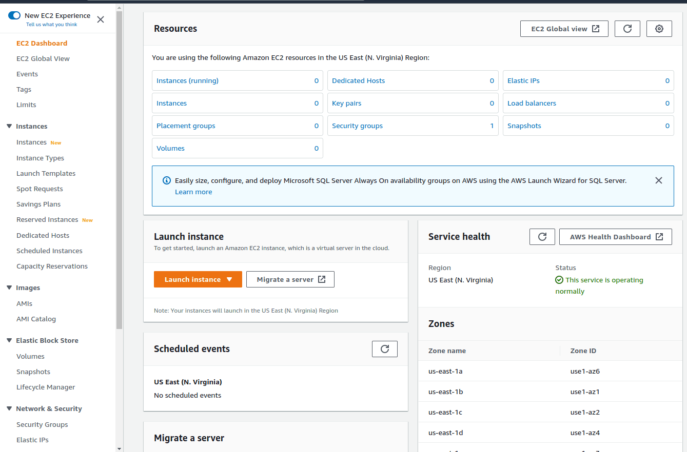 Security groups - EC2 dashboard