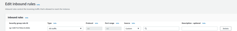 security group - inbound rule