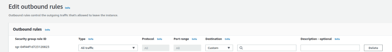 security group - outbound rule