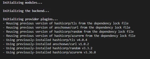 terraform init terraform aks