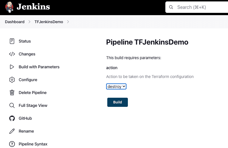 TFJenkinsDemo destroy build