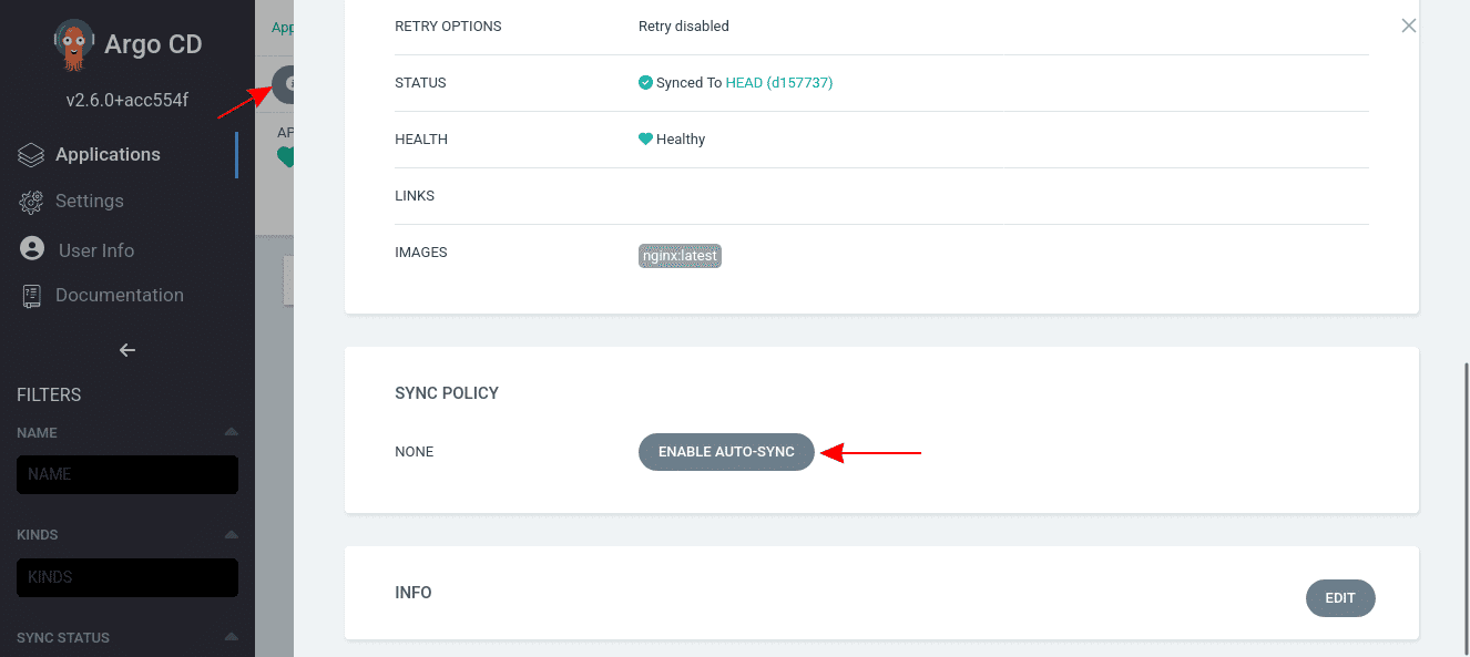 argo cd Enabling Auto-Sync