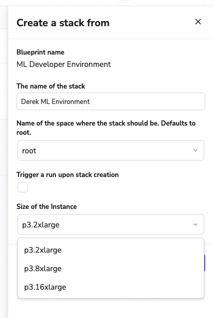 create stack from blueprint