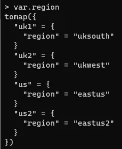 var region terraform